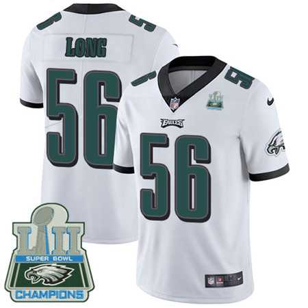 Men's Nike Eagles #56 Chris Long White Super Bowl LII Champions Stitched Vapor Untouchable Limited Jersey